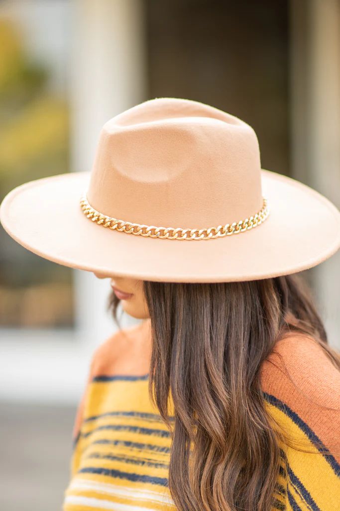 Get In Line Tan Brown Chain Detail Hat | The Mint Julep Boutique
