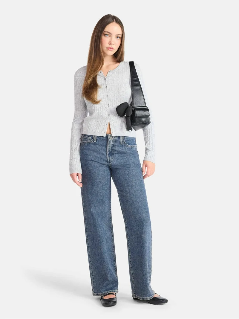 No Boundaries Button-Front Cardigan, Women's | Walmart (US)