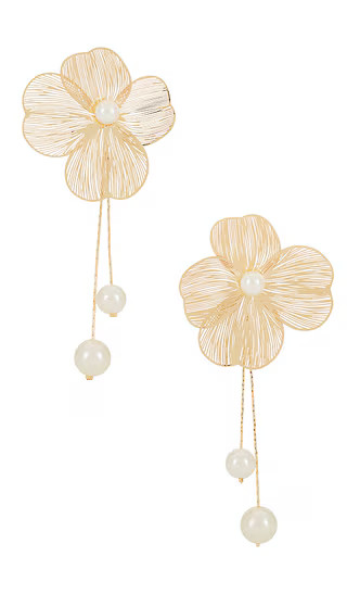 Florence Floral Earrings in Gold | Revolve Clothing (Global)