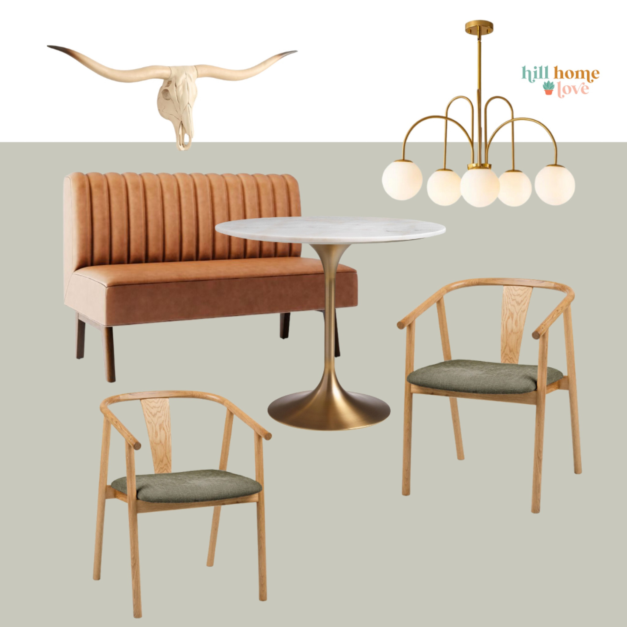 Texas Mid-Century Modern style breakfast nook design idea. 

Chairs are from Article. Table from World Market. Find all the links on HillHomeLove.com/blog  

#LTKhome