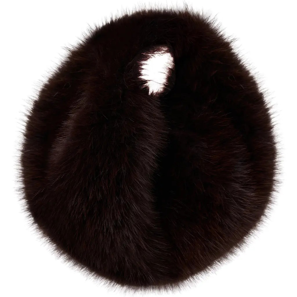 Naked Wardrobe Mini Faux Fur Bag in Dark Chocolate at Nordstrom | Nordstrom