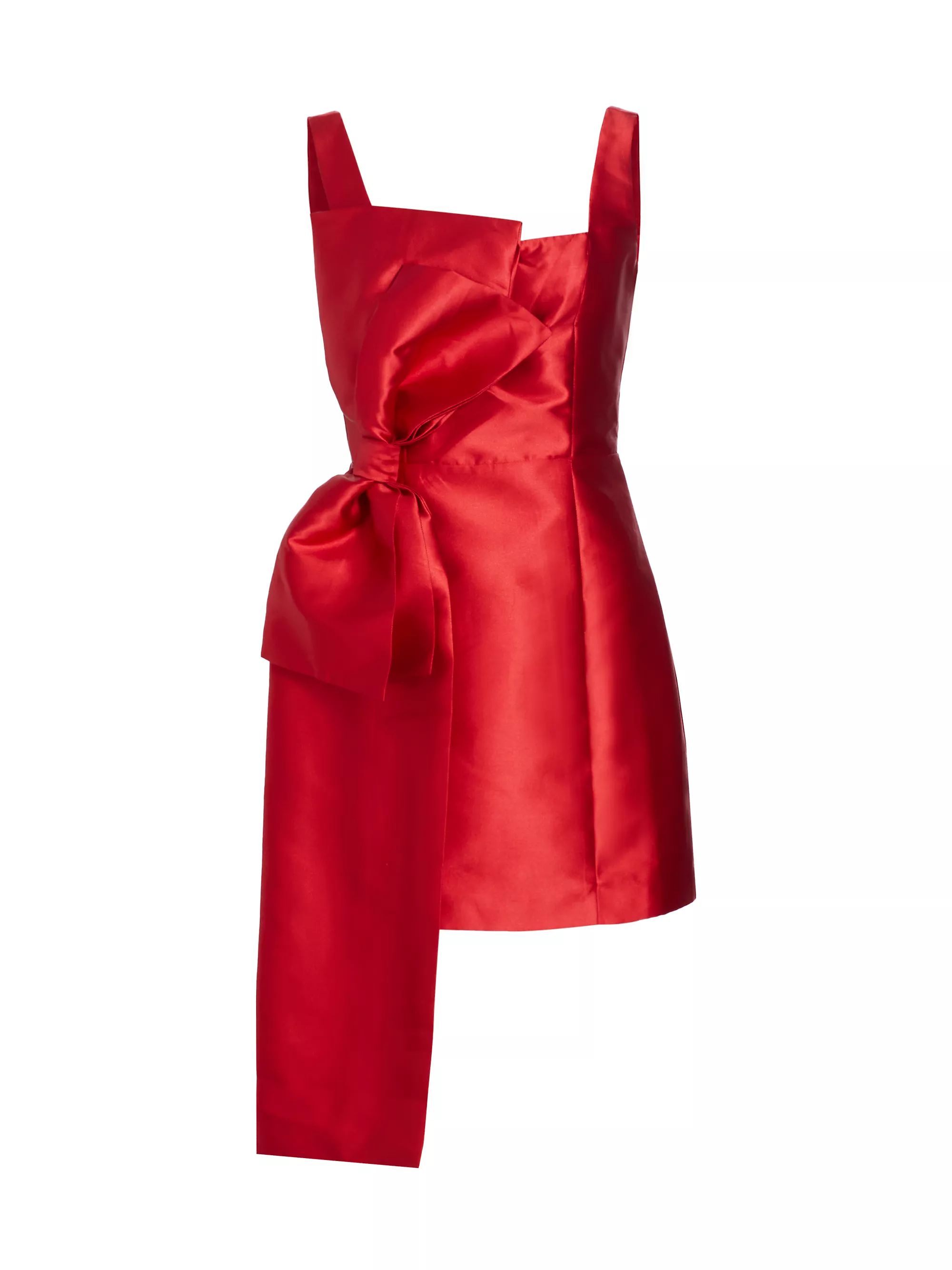 Corsage Satin Bow Minidress | Saks Fifth Avenue