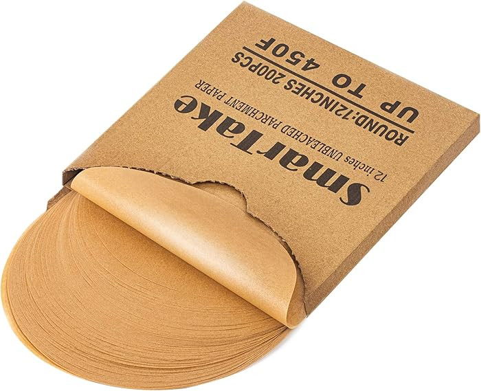 SMARTAKE 200 Pcs Unbleached Parchment Paper Baking Sheets Round, 12 Inches Non-Stick Precut Bakin... | Amazon (US)