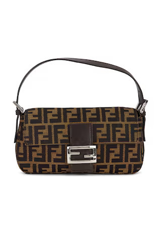 Fendi Brown Zucca Baguette Shoulder Bag in Brown | FWRD 