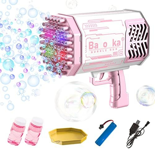 Bubble Gun with 69-Hole and Light, Summer Indoor Outdoor Activity Bubble Blaster Party Favors Ele... | Amazon (US)