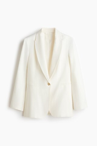 H & M - Linen-Blend Blazer - White | H&M (US + CA)
