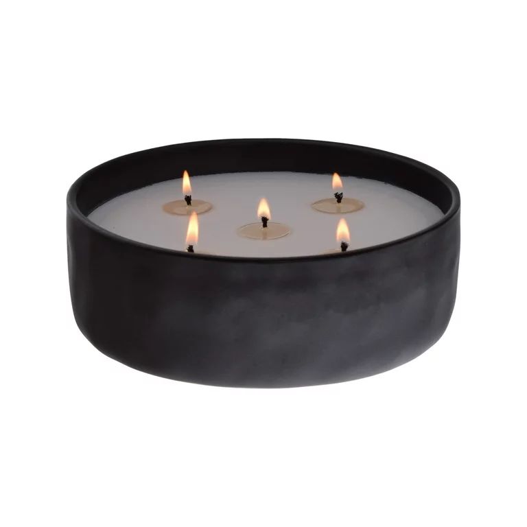 43.7 oz Blue Citron & Coconut Scented 5-Wick Black Glazed Ceramic Candle - Walmart.com | Walmart (US)