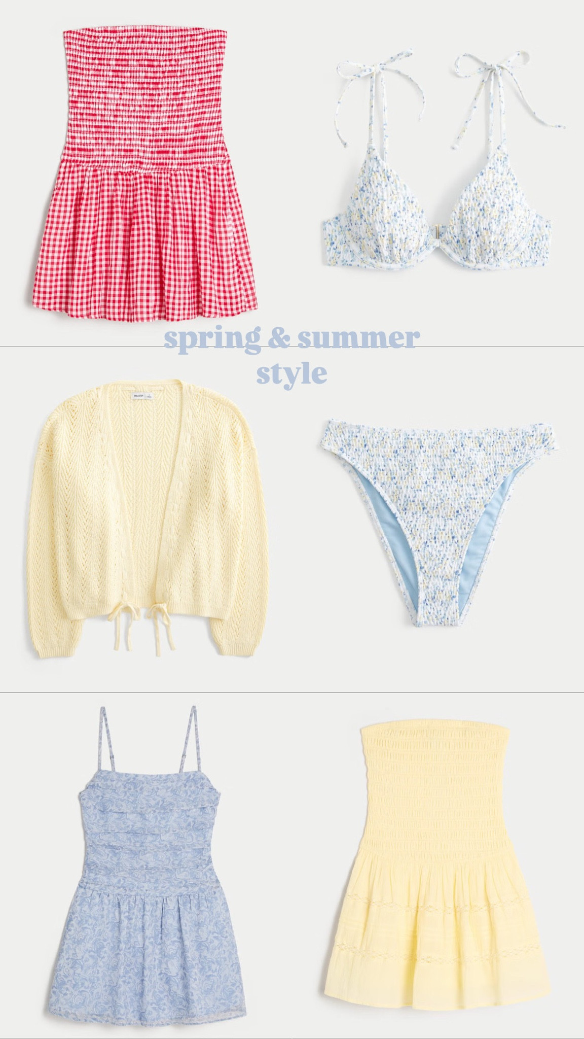 Spring style, summer style, butter yellow, bikinis, dresses, hollister 

#LTKFindsUnder50 #LTKFindsUnder100 #LTKStyleTip