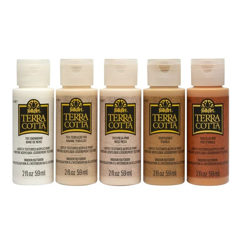 FolkArt Terra Cotta Acrylic Craft Paint Set, Essentials, 5 Each - Walmart.com | Walmart (US)