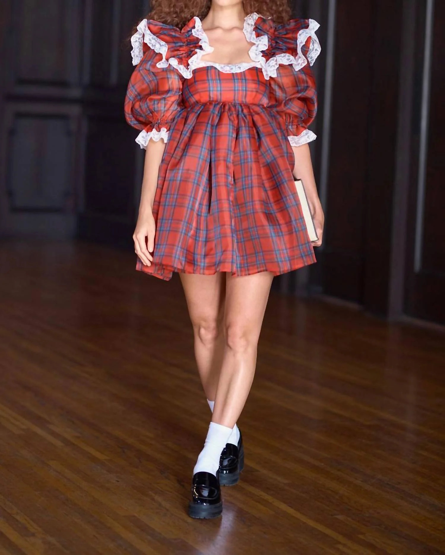 Sugarfrill Mini Dress In Tartan | Shop Simon