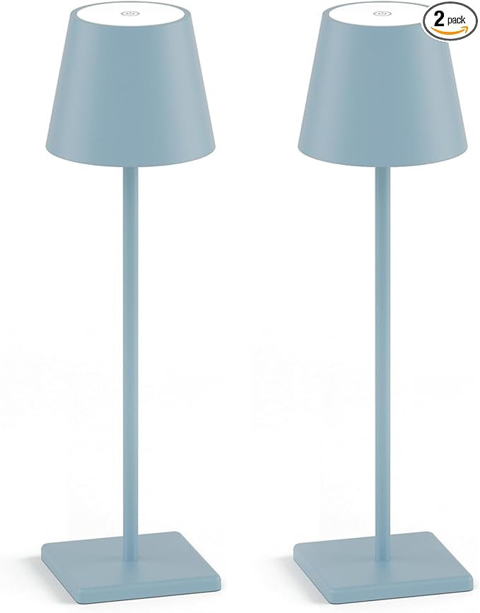 2-Pack Rechargeable LED Table Lamp, Waterproof & Cordless Stepless Dimmable Modern Lamp for Bedro... | Amazon (US)