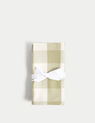 Set of 4 Pure Cotton Gingham Napkins | M&S Collection | M&S | Marks & Spencer IE
