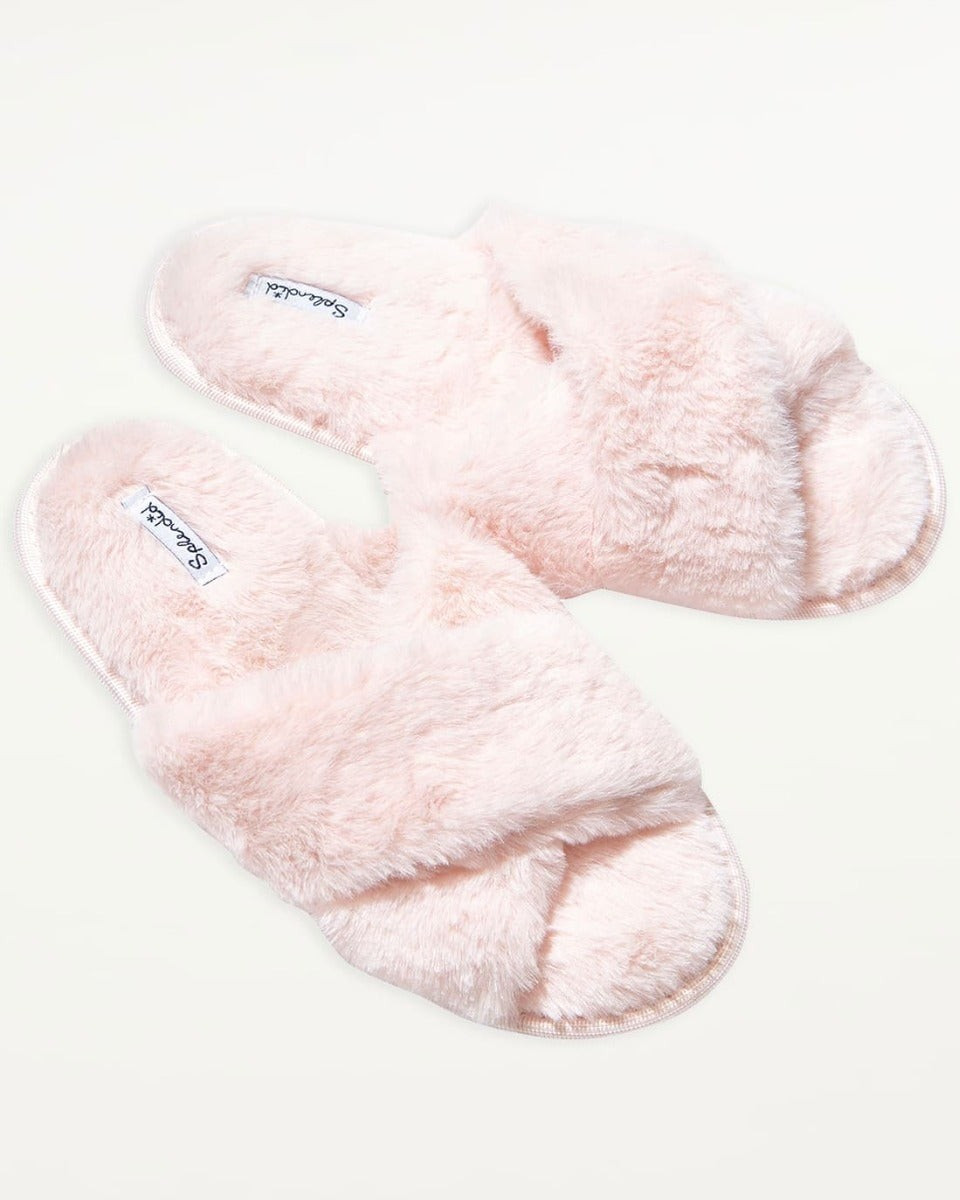 Faux Fur Crisscross Slippers | Splendid