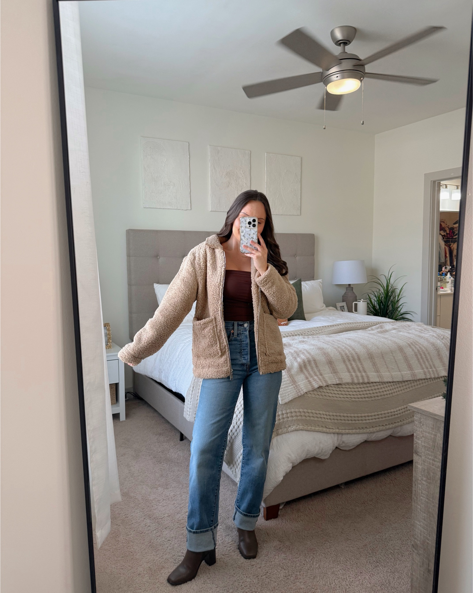 Amazon Black Friday! blue matching set - XS, 
ugg style boots - true to size,
teddy jacket - XS, 
brown tank - XS, 
jean - 24, 
beige sweater - XS, 
leather jacket - XS, 
green sweater - S, 
Skirt - XS, 
Suede boots - true to size

#LTKootd #LTKCyberWeek #LTKHoliday