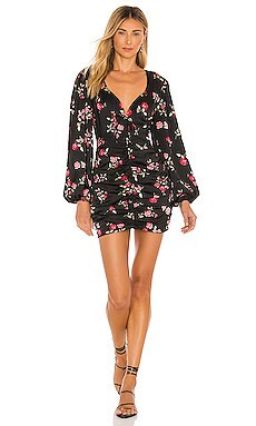 For Love & Lemons Wyatt Mini Dress in Black from Revolve.com | Revolve Clothing (Global)