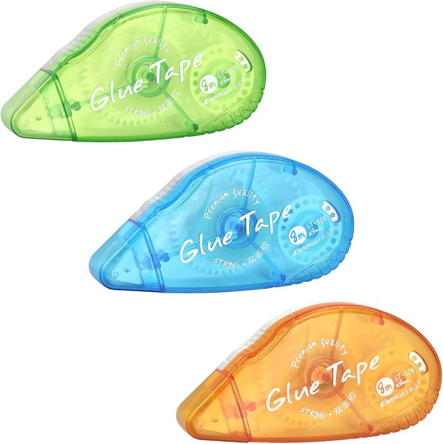 3 Pack Double Sided Tape Roller, Adhesive Scrapbooking Glue Tape, Adhesive Tape Dispenser Runner ... | Amazon (US)