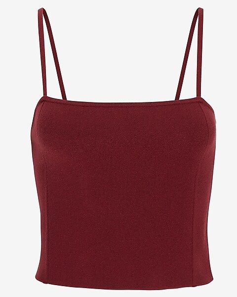 Cropped Square Neck Sweater Cami | Express