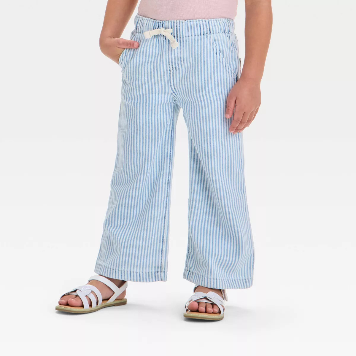Toddler Girls' Wide Leg Pull-On Pants - Cat & Jack™ Blue | Target