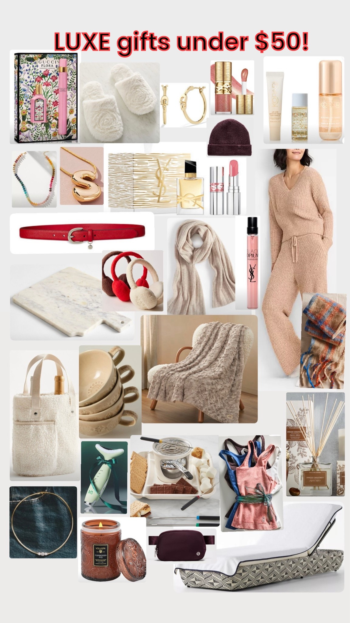 Luxe gifts under $50! #anthropologie #blackfriday #potterybarn #williamssonoma #lululemon #ugg #macys #anthropologie #ralphlauren #freepeople #gucci #ysl #dior #coach #mariobadesco #voluspa 

#LTKHoliday #LTKGiftGuide #LTKCyberWeek