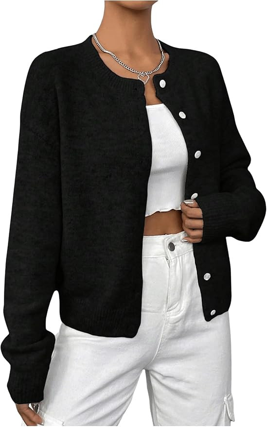 Women's Knit Cardigans Long Sleeve Button Dwon Lightweight Cardigan Sweaters Trendy Fall Outfits | Amazon (US)