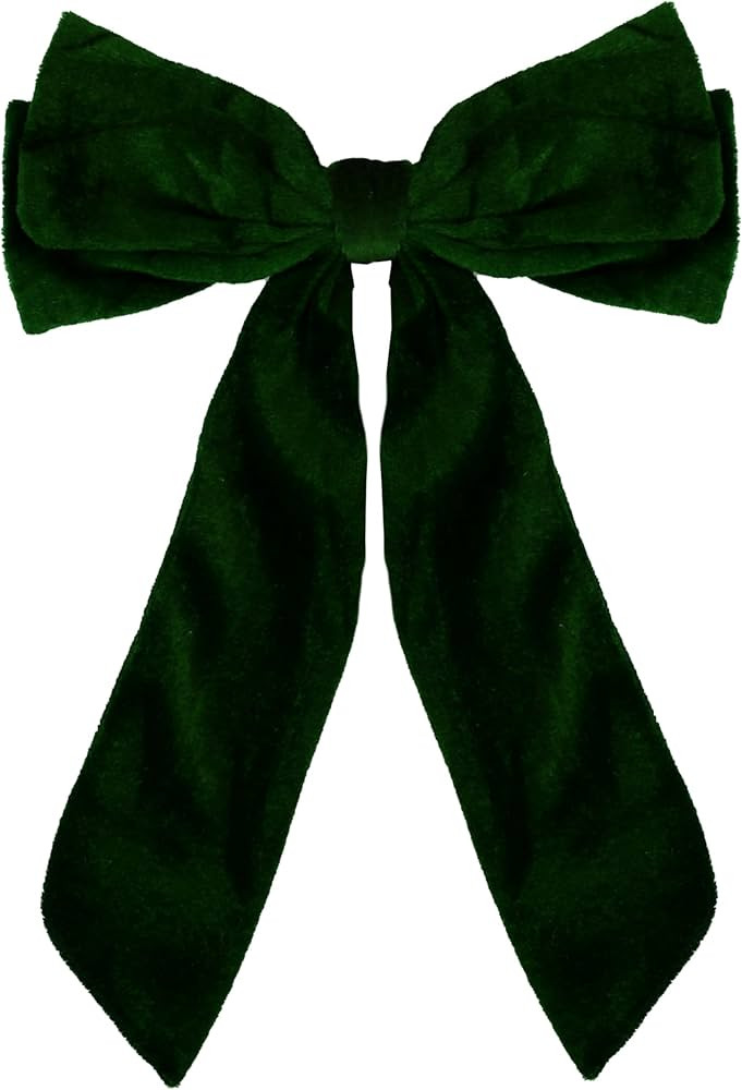 Velour Bow Clip, 6.5 Inch (Hunter Green) | Amazon (US)