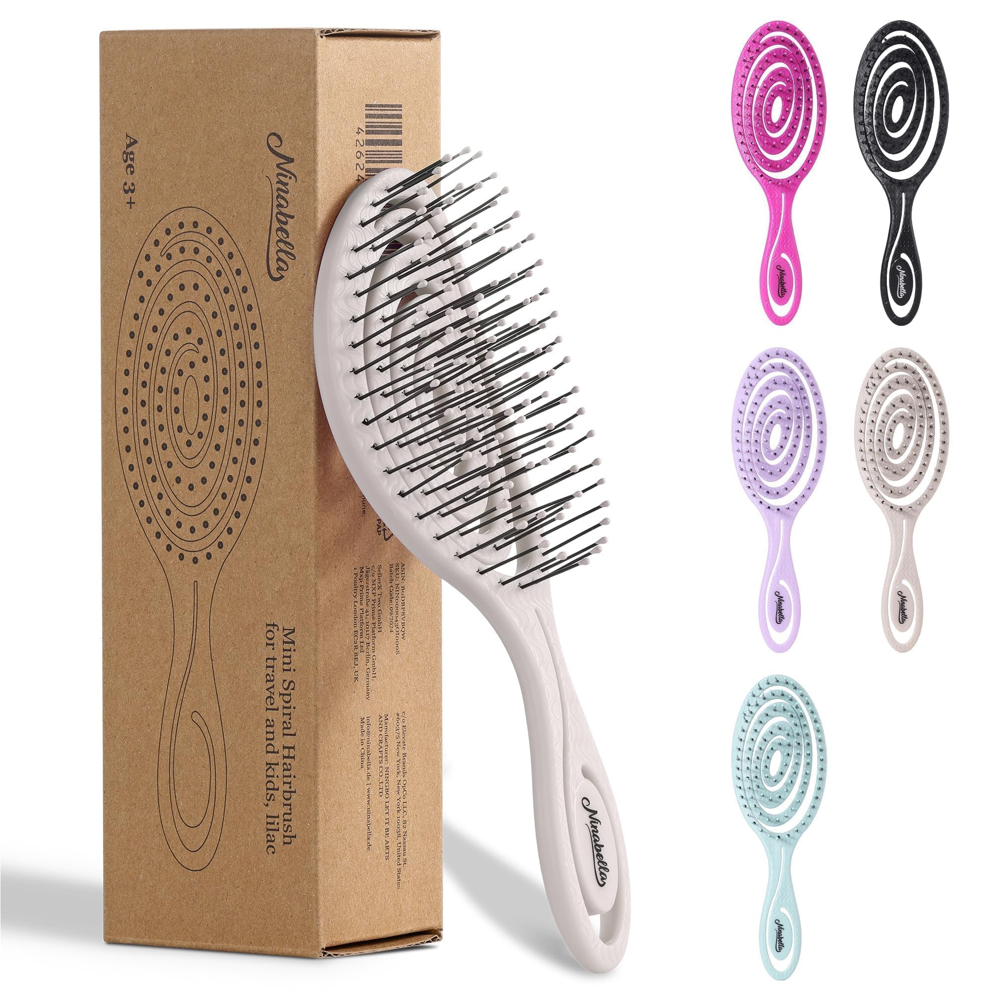 Ninabella Mini Spiral Brush - Hair Brush Detangler for Women - Pro Shower for Curly or Thick Hair... | Amazon (US)