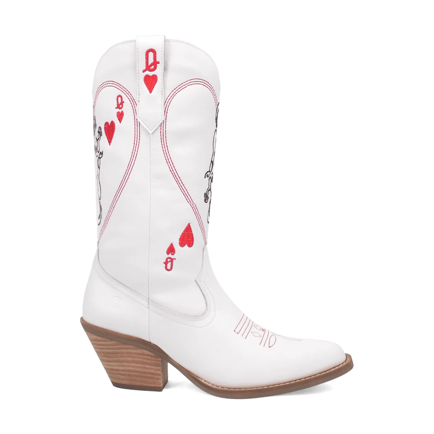QUEEN A HEARTS  LEATHER BOOT WHITE / 9.5 / M | Dingo1969
