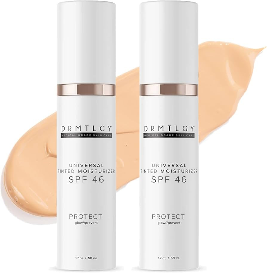 DRMTLGY Anti-Aging Tinted Moisturizer with SPF 46. Universal Tint. All-In-One Light Coverage Shee... | Amazon (US)