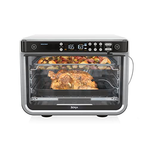 Ninja DT251 Foodi 10-in-1 Smart XL Air Fry Oven, Bake, Broil, Toast, Roast, Digital Toaster, Thermometer, True Surround Convection up to 450°F, includes 6 trays & Recipe Guide, Silver | Amazon (US)
