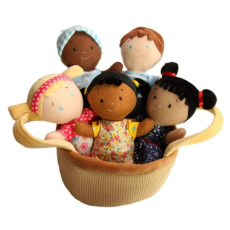 Snuggle Stuffs Basket of Buddies 8" Plush Diversity Dolls - Set of 5 | Walmart (US)