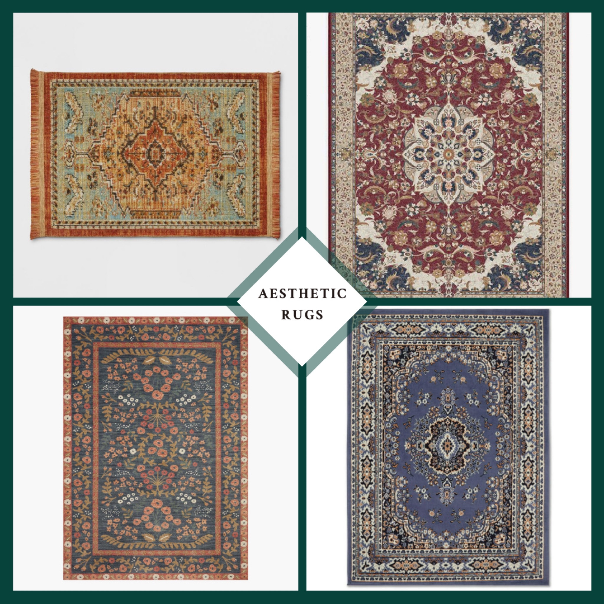 Dark Academia Rug Ideas to Turn Your Home into a Romantic Library - aesthetic rugs with traditional and timeless design elements, including florals, medallions, and detailed borders from Rifle Paper Co., Ruggable, Serena & Lily, and more

#LTKhome #LTKstyletip #LTKfamily