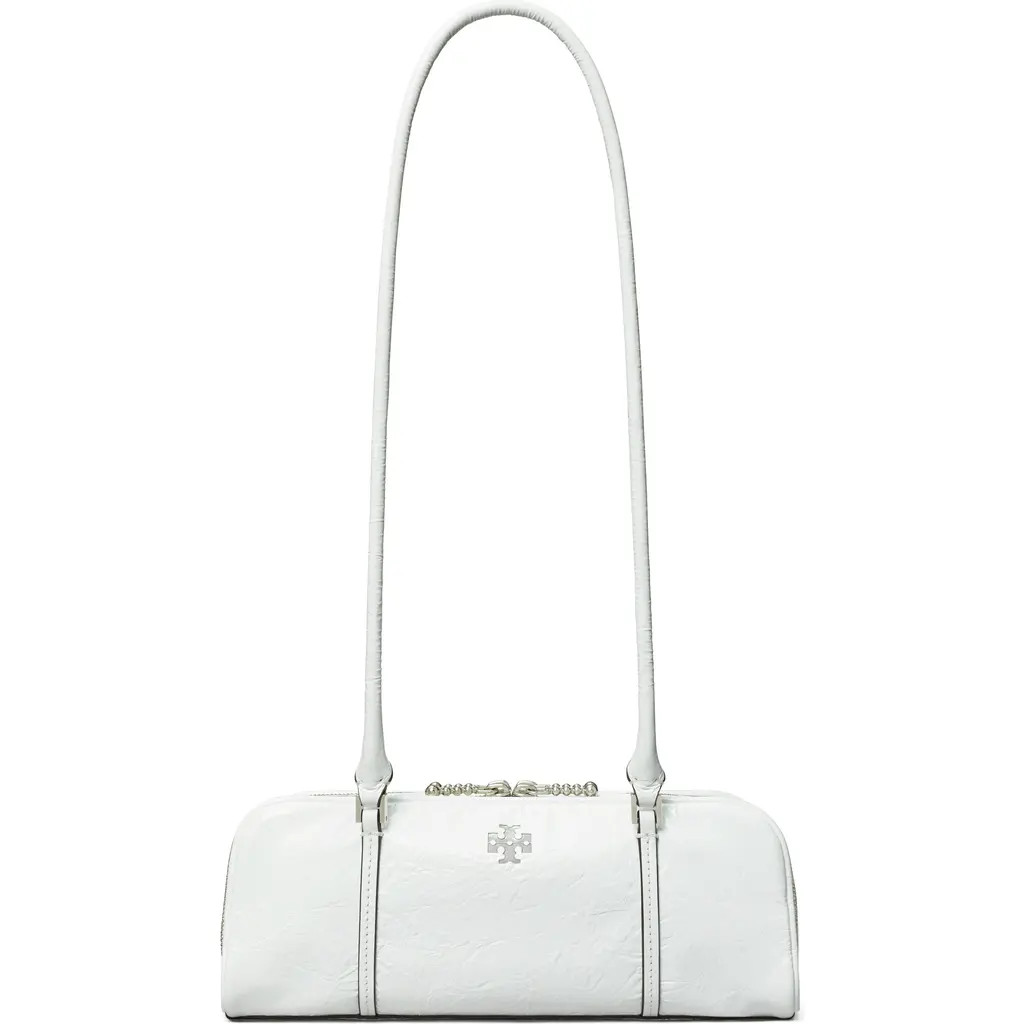 Tory Burch Micro Marshmallow T Monogram Crinkle Leather Satchel in White at Nordstrom | Nordstrom