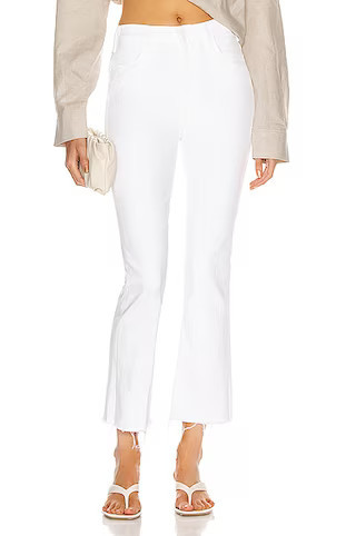 MOTHER The Hustler Ankle Fray Jeans in White | FWRD 