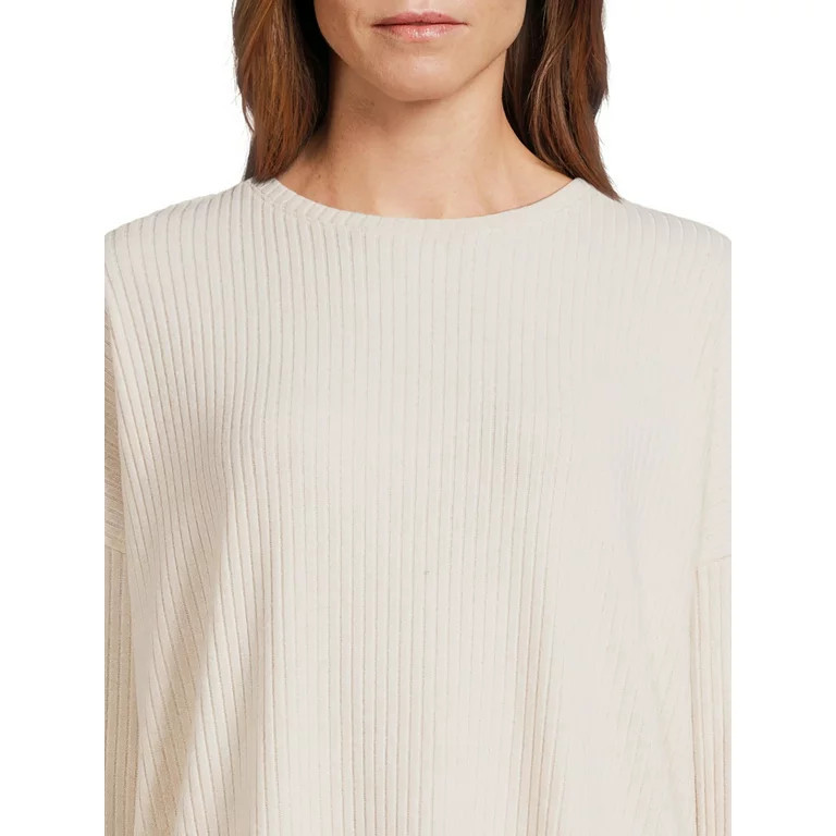 Time and Tru Women's Ribbed Tunic Top, Sizes S-XXXL | Walmart (US)