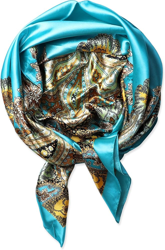 vabovin Silk Like Head Scarf for Women Satin Printed Bandana for Hair Wrapping Fashion Accessory ... | Amazon (US)