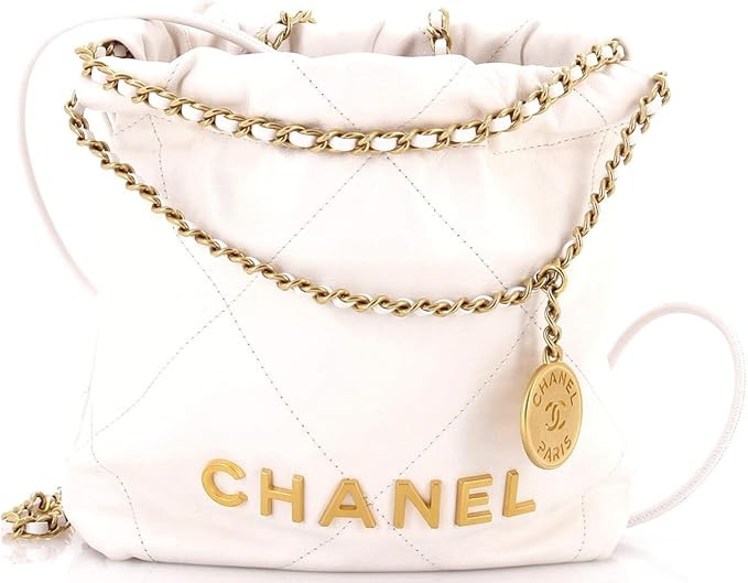 Amazon.com: Chanel, Pre-Loved 22 Chain Hobo Quilted Calfskin Mini, White : Amazon Luxury | Amazon (US)