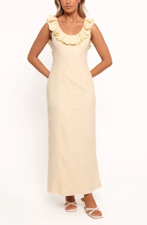 Petal & Pup Brienne Ruffle Maxi Dress in Butter Yellow at Nordstrom, Size 0 | Nordstrom