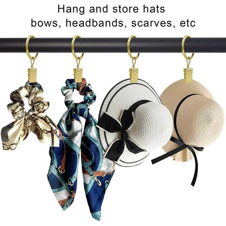 60 Pack Curtain Rings with Clips, Curtain Clip Rings Hooks, Bow Hanger Clips for Hanging Drapery ... | Walmart (US)