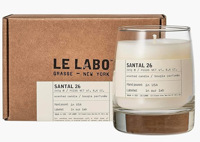 LE LABO Santal 26 Scented Candle 245 Grams 8.6 Ounce Glass jar Boxed Made in USA, Cream | Amazon (US)