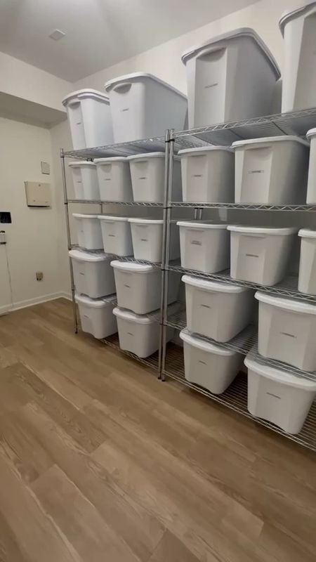 More storage? Yes, please! I added an additional rack for more storage space! These white @sterlite bins are so sleek & truly make this storage space beautiful, don’t you think? Who knew storage rooms could be so pretty 🥰
.
.
@thecontainerstore 
@target
.
.
.
#monday
#mondaymotivation
#sterilieproducts
#brightroom 
#nationalbibleday 
#organizerinspo

#LTKfit #LTKhome #LTKunder100