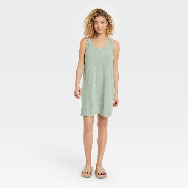 Women's Terry Tank Dress - A New Day™ Green | Target