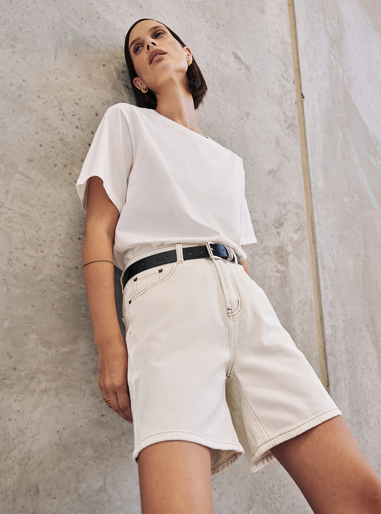 JOPLIN CREAM DENIM SHORT | DISSH