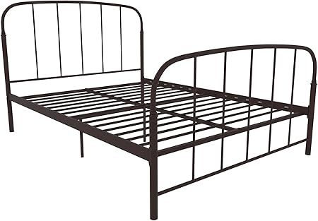 DHP Lafayette Metal Platform Bed with Rustic Style Curved Headboard and Footboard, Adustable Base... | Amazon (US)