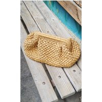 straw Summer Bag, Crochet Raffia Clutch, Wicker Beach Dumpling Cloud Pouch, Knitting Purse, Handmade Woven Gift For Her | Etsy (UK)