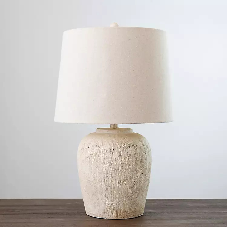 Natural Ivory Textured Table Lamp | Kirkland's Home