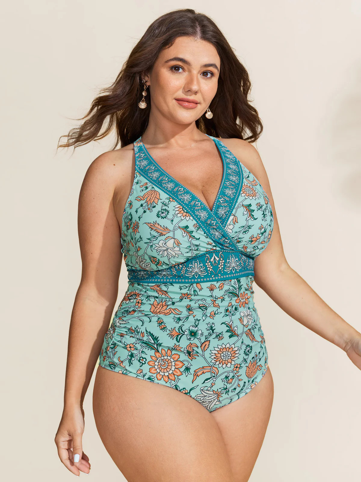Floral Print Adjustable Tummy-Control One-Piece Swimsuit | Bloomchic