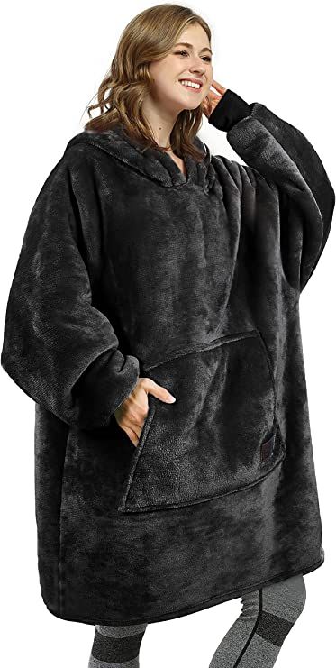 Catalonia Oversized Blanket Hoodie Sweatshirt, Wearable Sherpa Lounging Pullover for Adults Women... | Amazon (US)