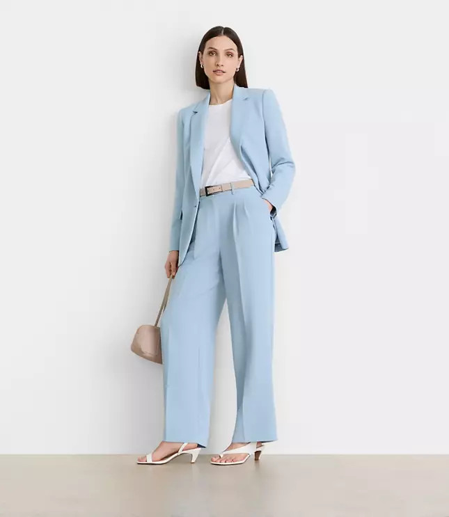 LOFT Versa Crepe Drape Relaxed Blazer | LOFT