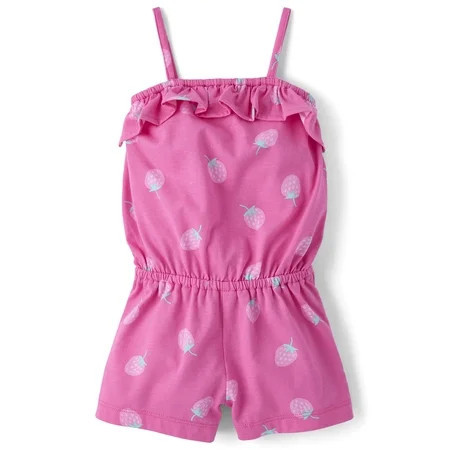 The Children's Place Baby & Toddler Girls Sleeveless Printed Ruffle Romper, Sizes 6M-5T | Walmart (US)