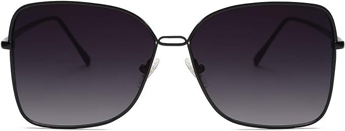 SOJOS Fashion Square Aviators Sunglasses for Women Flat Mirrored Lens SJ1082 | Amazon (US)